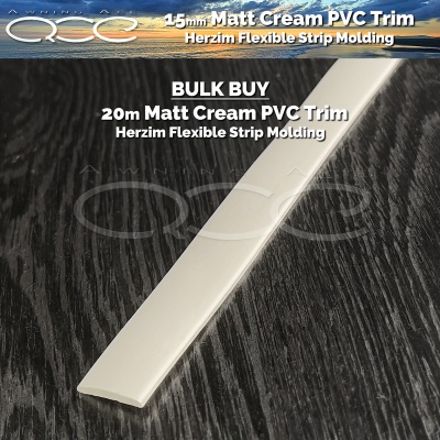 15mm Matt Cream PVC Infill Trim Strip Bulk 20m