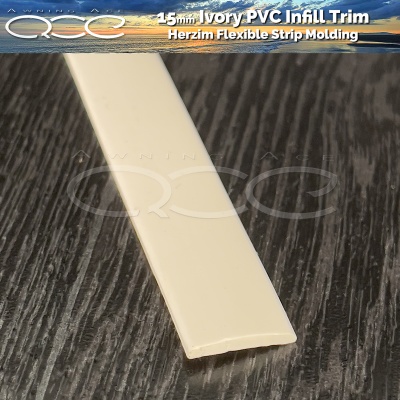 15mm Ivory PVC Infill Finishing Trim Strip (Herzim Molding)