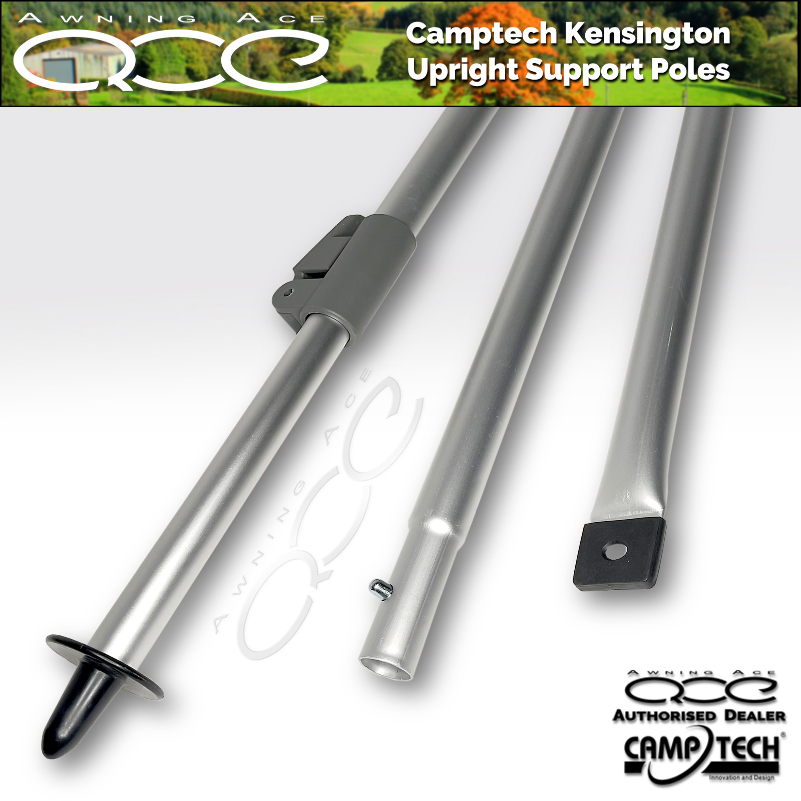 Camptech Front Upright Pole Alloy Pole for kensington awnings