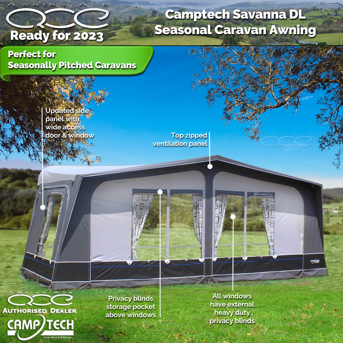 Camptech Savanna DL Caravan Awning for sale Seasonal Pitch Awning with ...