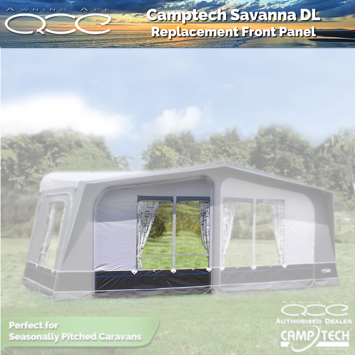 Camptech Savanna Size 12 Front Left Side Panel - awningace.com