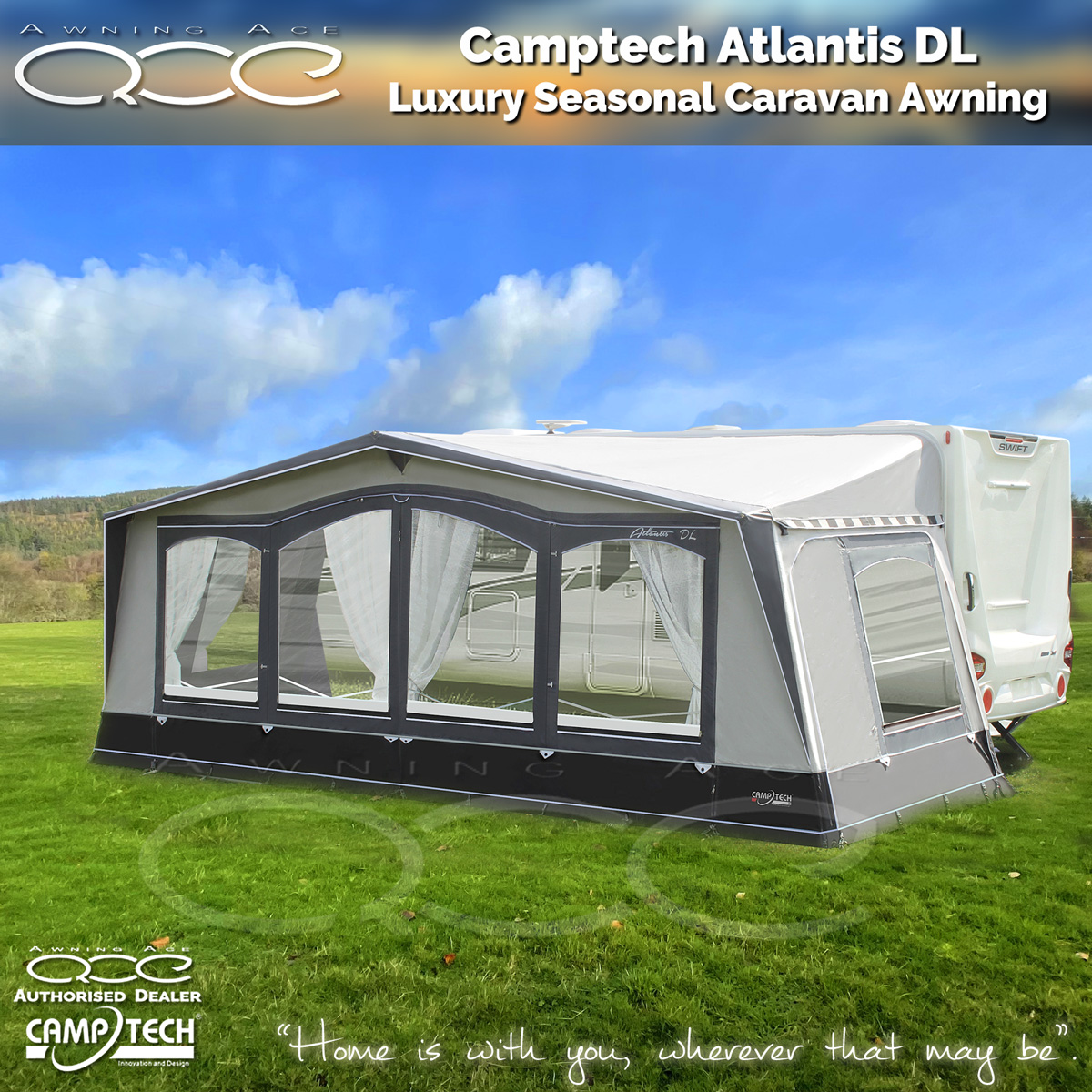 Camptech Atlantis DL Size 18 Seasonal Caravan Awning - awningace.com