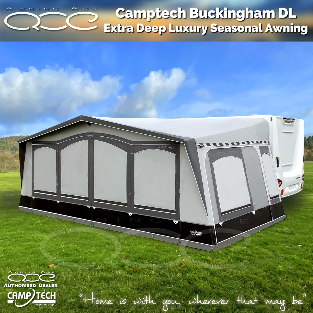 Size 15 Camptech Buckingham DL All Season 3 Metre Caravan Awning ...