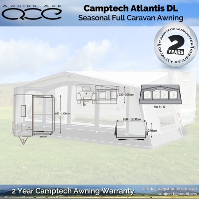 Camptech Atlantis DL Luxury Seasonal Caravan Awning