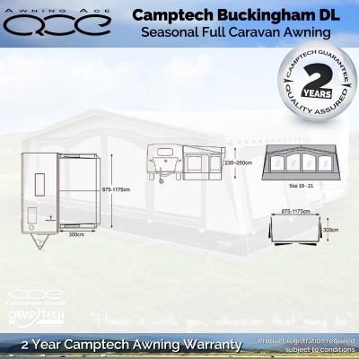 2025 Camptech Buckingham DL Seasonal Awning Xtra Deep