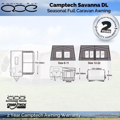 Camptech Savanna DL Seasonal Caravan Awning