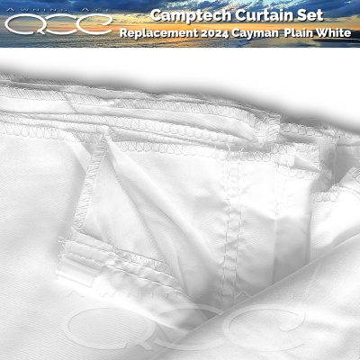 Camptech Cayman Plain White Awning Curtain Set