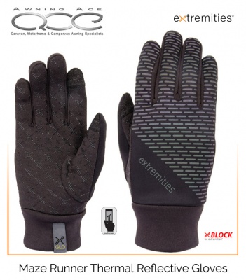 Extremities Maze Runner Windproof Touch Screen Reflective Gloves