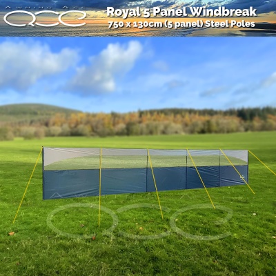 5 Panel 7.5 metre Steel Poled Windbreak by Royal